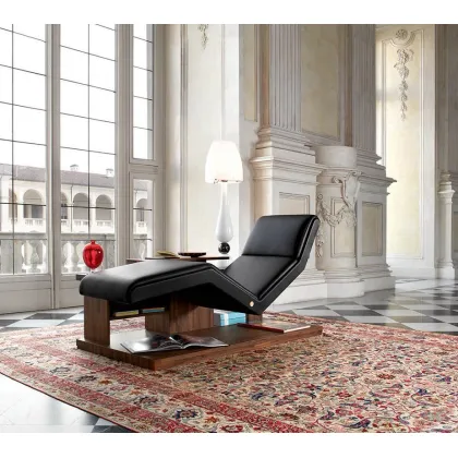 Zdjęcie Ekskluzywny skórzany szezlong zaprojektowany w stylu klasycznym – Mascheroni