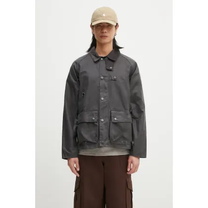 Zdjęcie Barbour kurtka woskowana Utility Spey Wax kolor szary przejściowa MWX2287