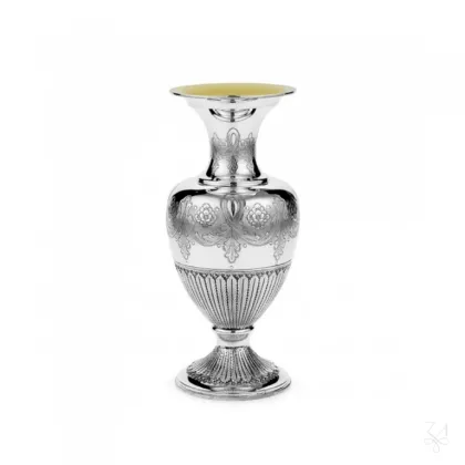Picture Silver vase Poppy 2015 decorated with a unique ornament - Zaramella Argenti