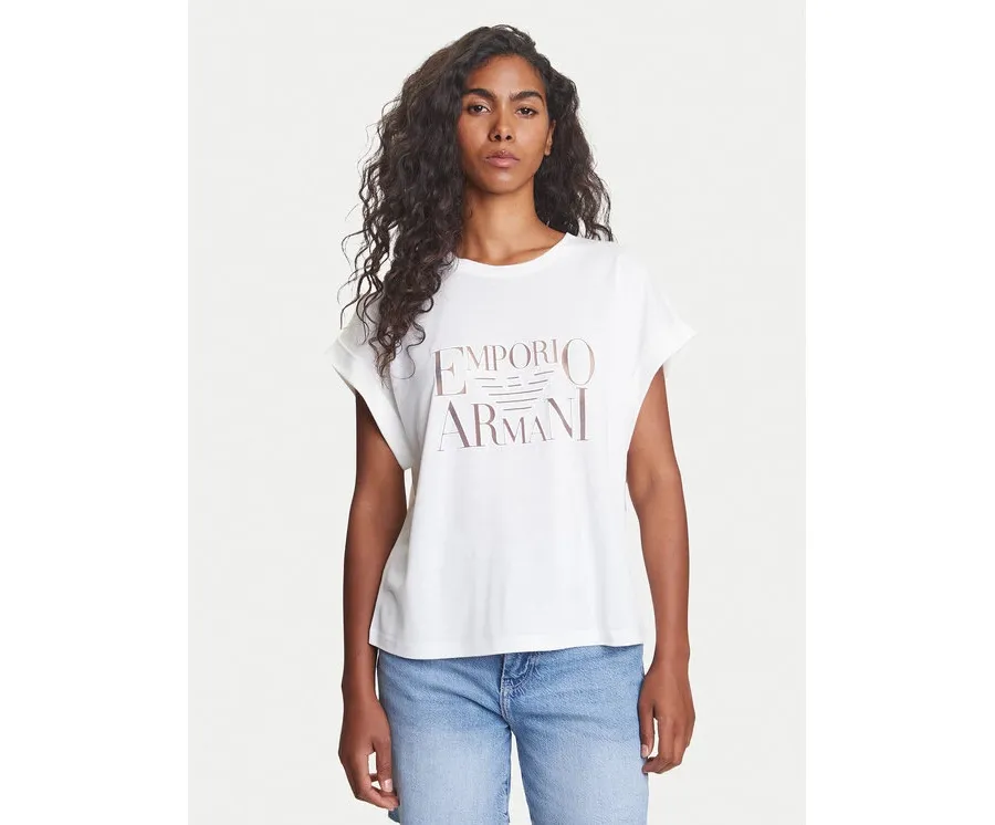 obrazek 1 Emporio Armani T-Shirt EW000616 AF12187 U1131 Biały Loose Fit