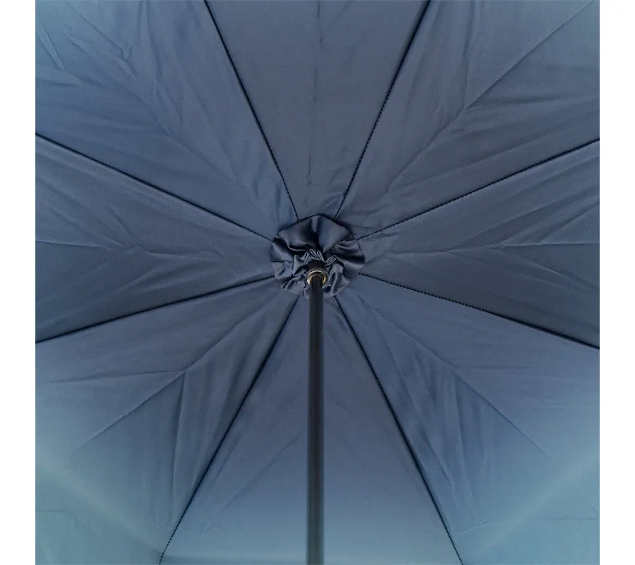 obrazek 6 Stylowy niebieski parasol damski z piękną zdobioną rączką z klejnotem - Pasotti