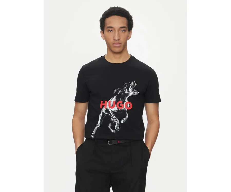 obrazek 1 Hugo T-Shirt Deyladec 50530607 Czarny Oversize HUGO