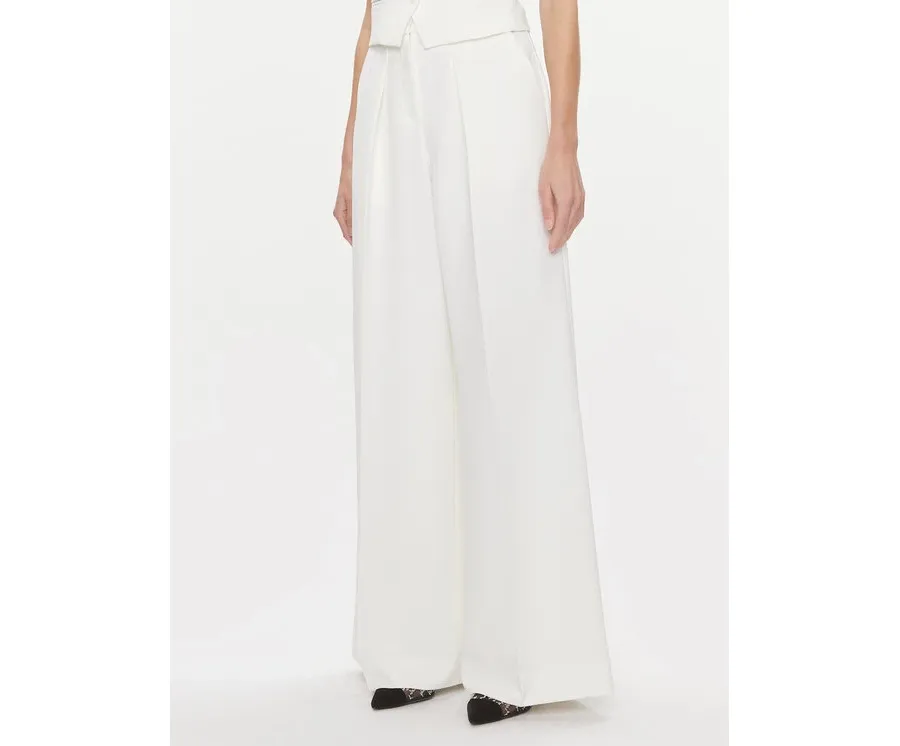 obrazek 1 KARL LAGERFELD Spodnie palazzo 240W1006 Biały Relaxed Fit