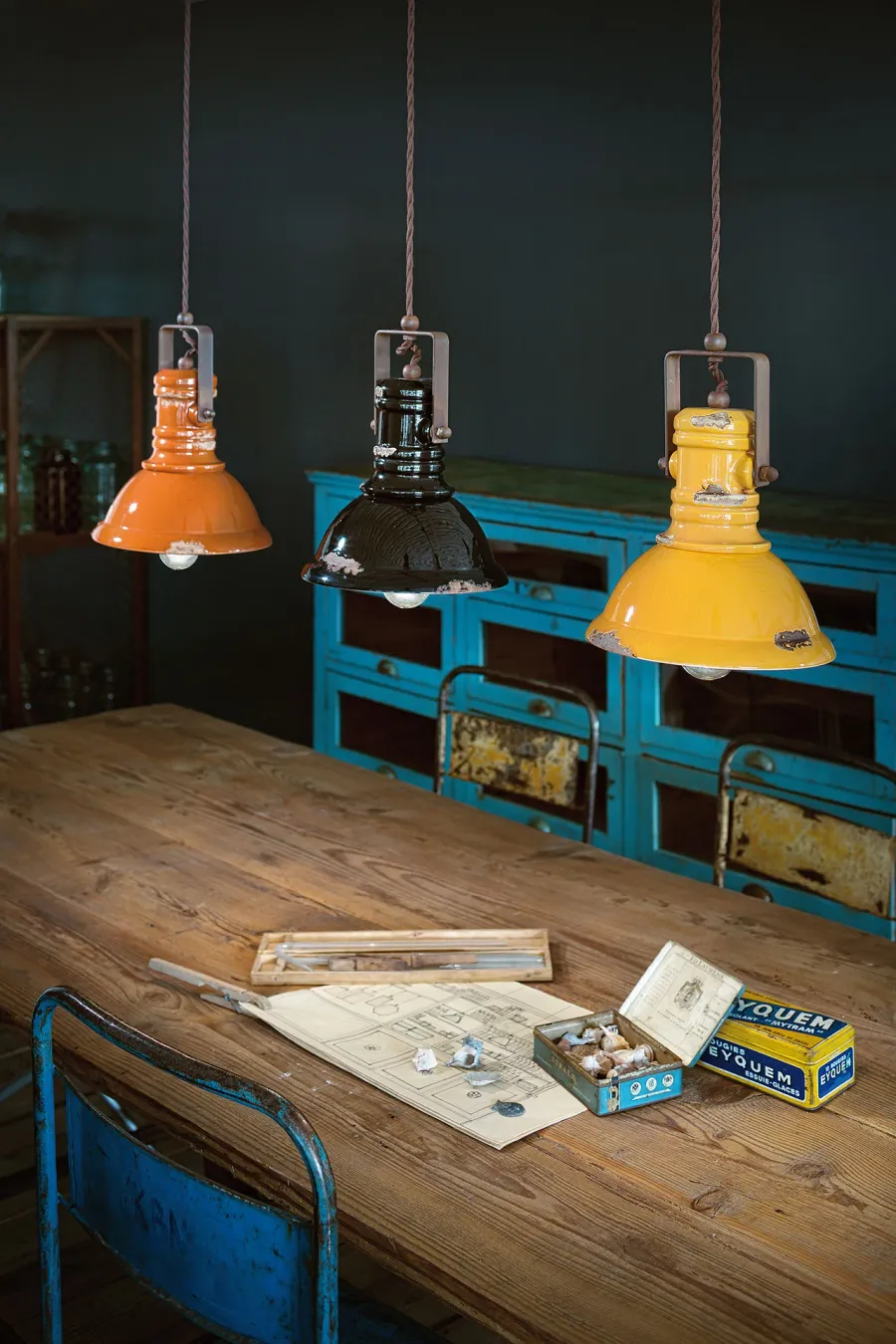 obrazek 10 Piękna stylowa włoska lampa wisząca Industrial