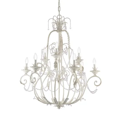 Zdjęcie Żyrandol dzwonkowy z kutego żelaza H.106xL.92xP.92 cm