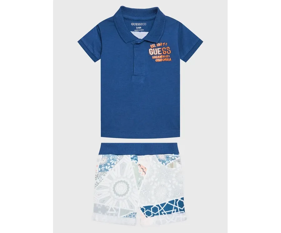 obrazek 1 Guess Komplet polo i spodenki I3GG03 K8HM3 Niebieski Regular Fit