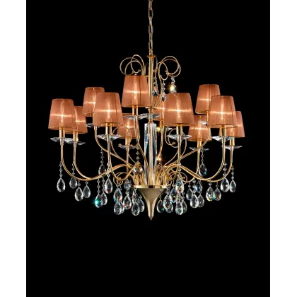 Zdjęcie Wyjątkowy szklany żyrandol na 12 żarówek