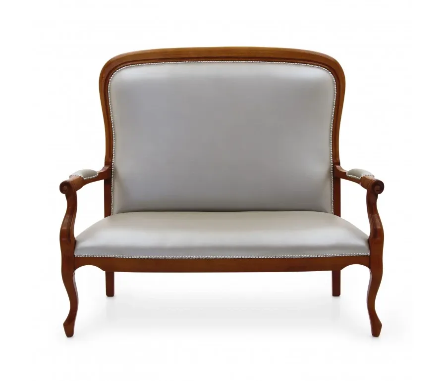 obrazek 1 Srebrna prestiżowa sofa 2-osobowa w stylu ludwikowskim - Sevensedie