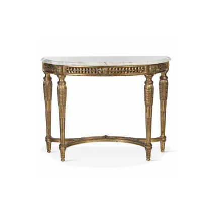 Picture Hand-carved console with a marble top