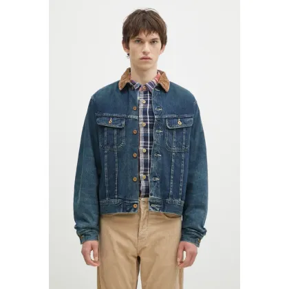 Zdjęcie Human Made kurtka jeansowa Blanket Lined Denim Work Jacket męska kolor granatowy przejściowa HM28JK010