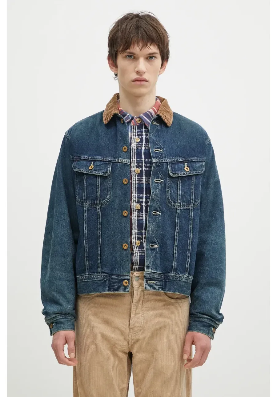 obrazek 1 Human Made kurtka jeansowa Blanket Lined Denim Work Jacket męska kolor granatowy przejściowa HM28JK010