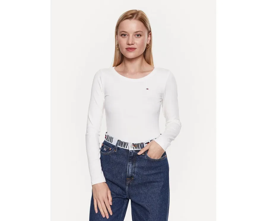 obrazek 1 Tommy Hilfiger Bluzka WW0WW38869 Biały Slim Fit