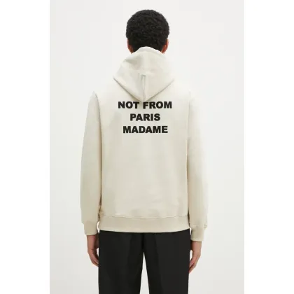 Zdjęcie Drôle de Monsieur bluza bawełniana męska kolor beżowy z kapturem z nadrukiem PERM.HO162.CO127 Le Hoodie Slogan