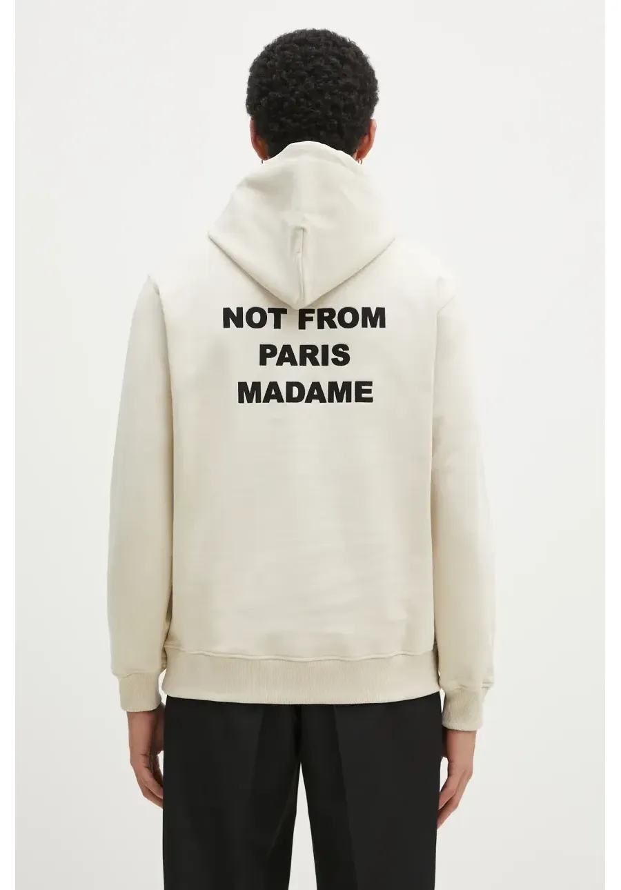 obrazek 1 Drôle de Monsieur bluza bawełniana męska kolor beżowy z kapturem z nadrukiem PERM.HO162.CO127 Le Hoodie Slogan