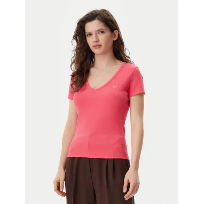 Zdjęcie Tommy Jeans T-Shirt Essential DW0DW17385 Różowy Slim Fit