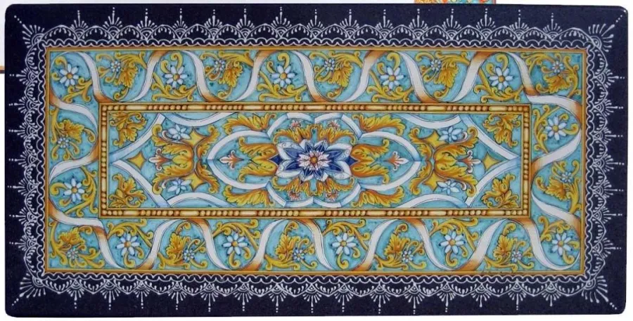 obrazek 1 Blat ogrodowy z lawy z bogatym ornamentem – Ceramiche Valchida