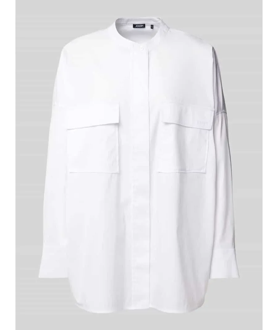 obrazek 1 Bluzka koszulowa o kroju relaxed fit ze stójką model ‘Brunella’