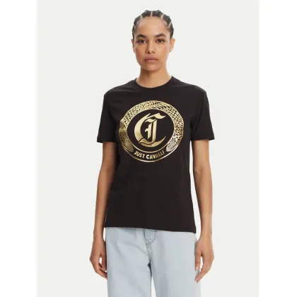 Zdjęcie Just Cavalli T-Shirt 78PAHT01 Czarny Regular Fit