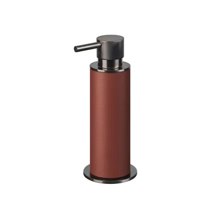 Picture Elegant burgundy dispenser with dimensions Ø7xH19 cm with a graphite finish