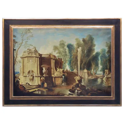 Zdjęcie Włoski krajobraz w stylu rzymskiej szkoły neoklasycznej 70x100 cm - Giancarlo D’Este