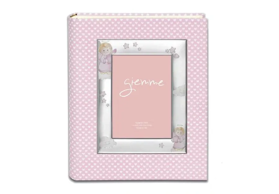 obrazek 1 Różowy album na zdjęcia dziecka 20х25 cm zdobiony aniołkami