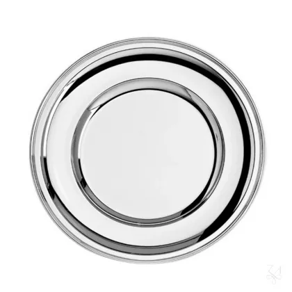 Zdjęcie Piękny okrągły srebrny talerz Inglese o nowoczesnym kształcie - Zaramella Argenti