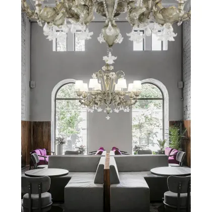 Zdjęcie Unikalny włoski szklany żyrandol - szkło murano