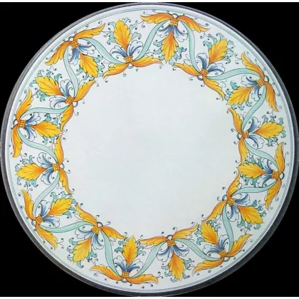 Zdjęcie Ekskluzywny blat do ogrodu wykonany z lawy z pięknym ozdobnym motywem roślinnym - Ceramiche Valchida