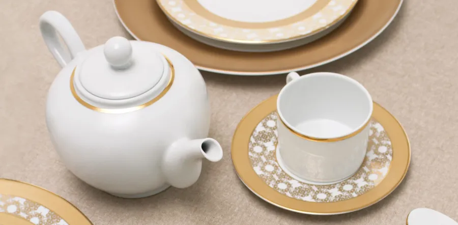 obrazek 1 Niesamowity komplet porcelanowej zastawy dla 12 osób - Porcel