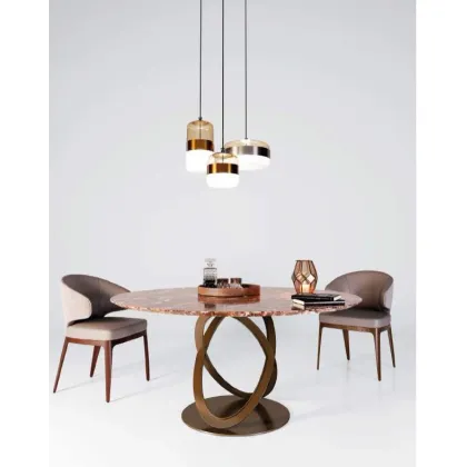 Zdjęcie Stylowy okrągły włoski stół do jadalni lub salonu w dwóch wariantach