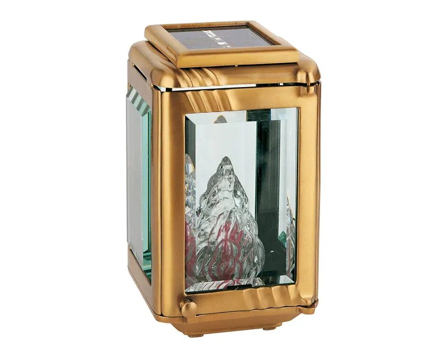 obrazek 1 Elektryczna lampka wotywna z brązu 24x13,5 cm z panelem solarnym