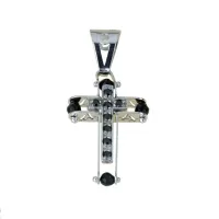 Picture A wonderful double cross with onyx and zircons