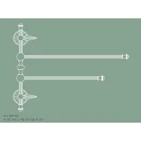 Picture Classic double towel rail with cast brass leaves and antique gold finish - Il Paralume Marina