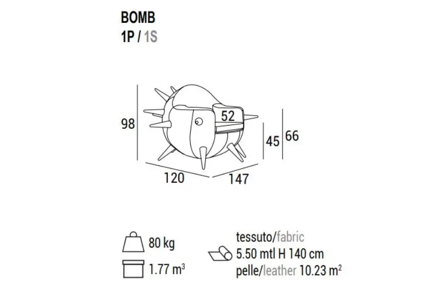 obrazek 6 Prosto z Włoch - designerski fotel Bomb
