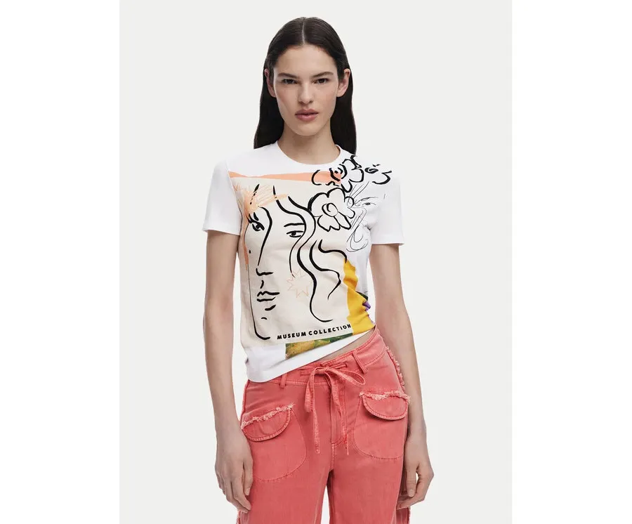 obrazek 1 Desigual T-Shirt Collection 25SWTKAC Biały Regular Fit