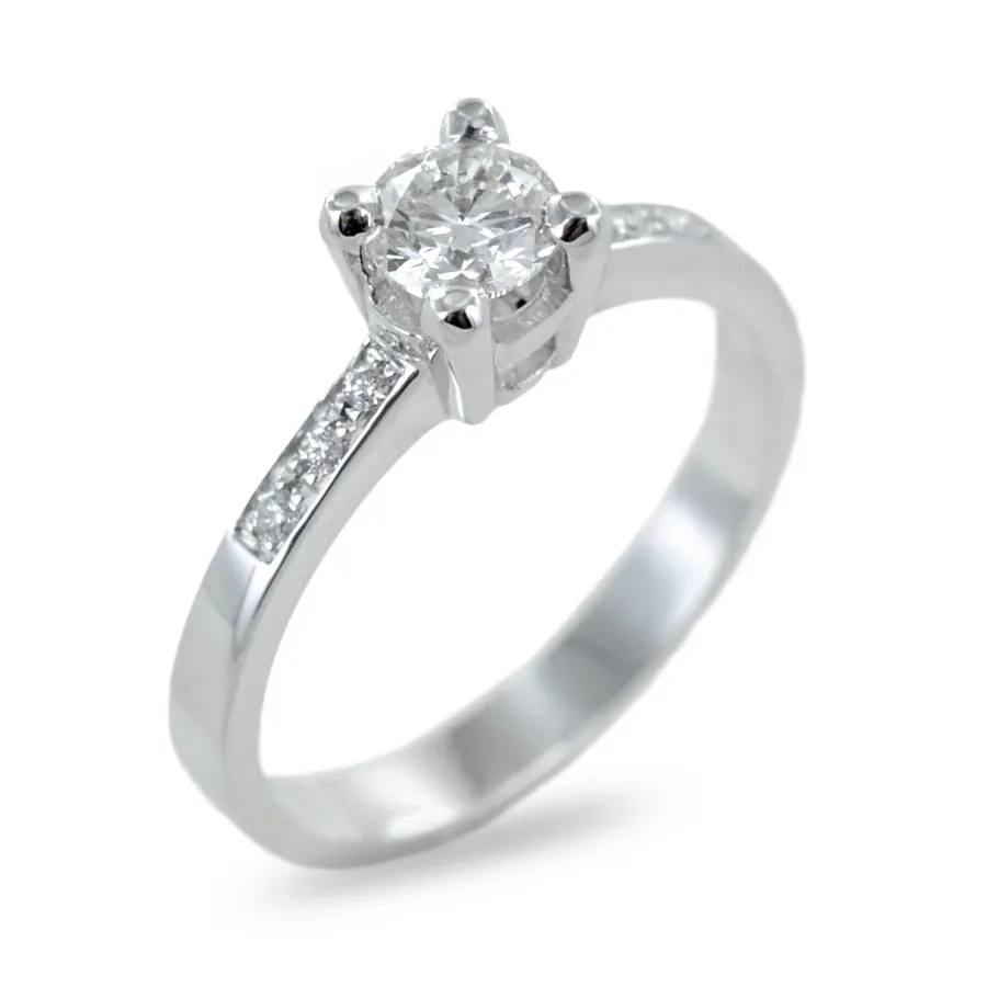 obrazek 1 Pierścionek Solitaire z diamentami na trzonie 0,40 ct