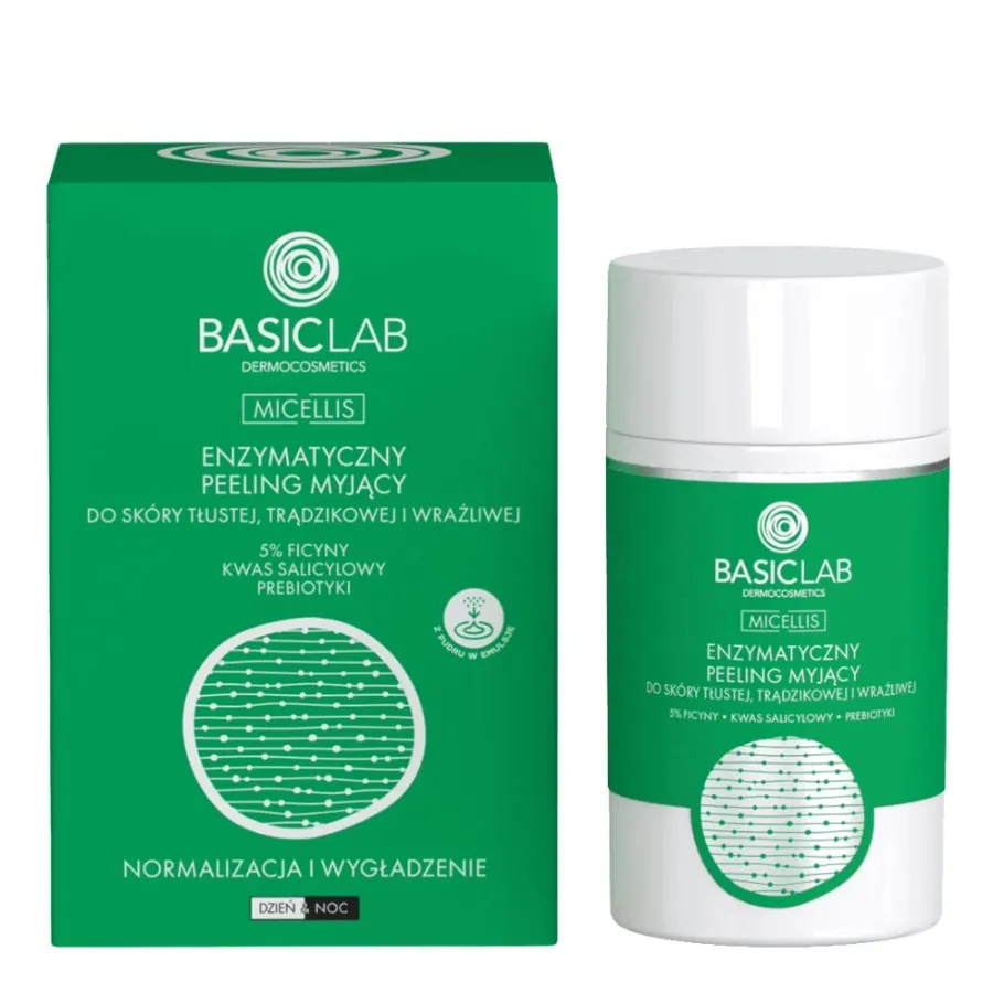 obrazek 1 BasicLab Micellis Enzymatyczny peeling myjący do skóry tłustej, trądzikowej i wrażliwej Basiclab Dermocosmetics