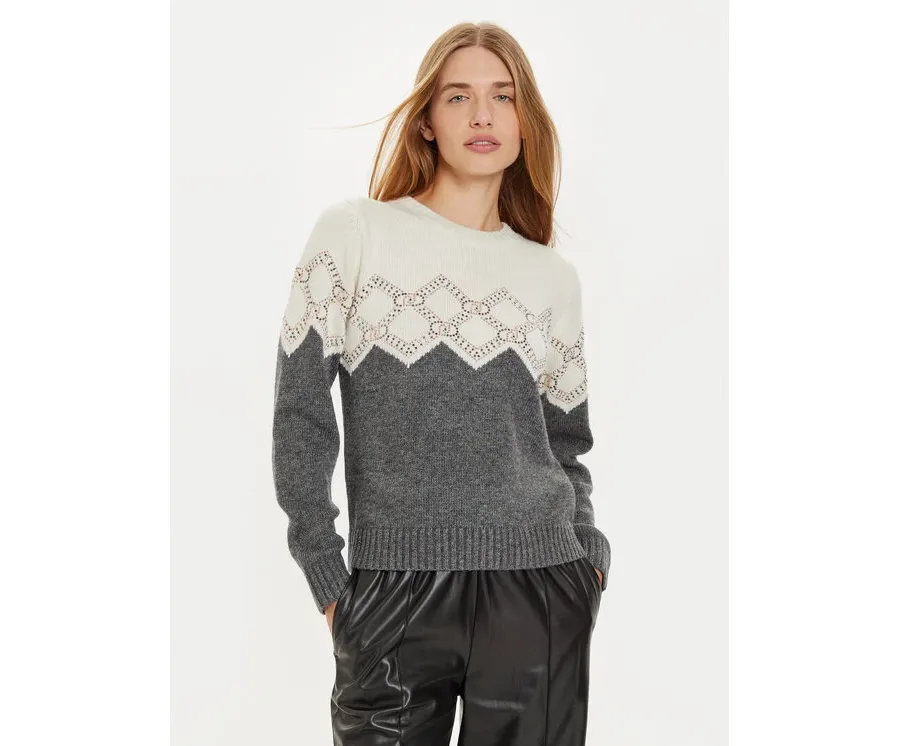 obrazek 1 Liu Jo Sport Sweter TF4233 MS55L Écru Regular Fit