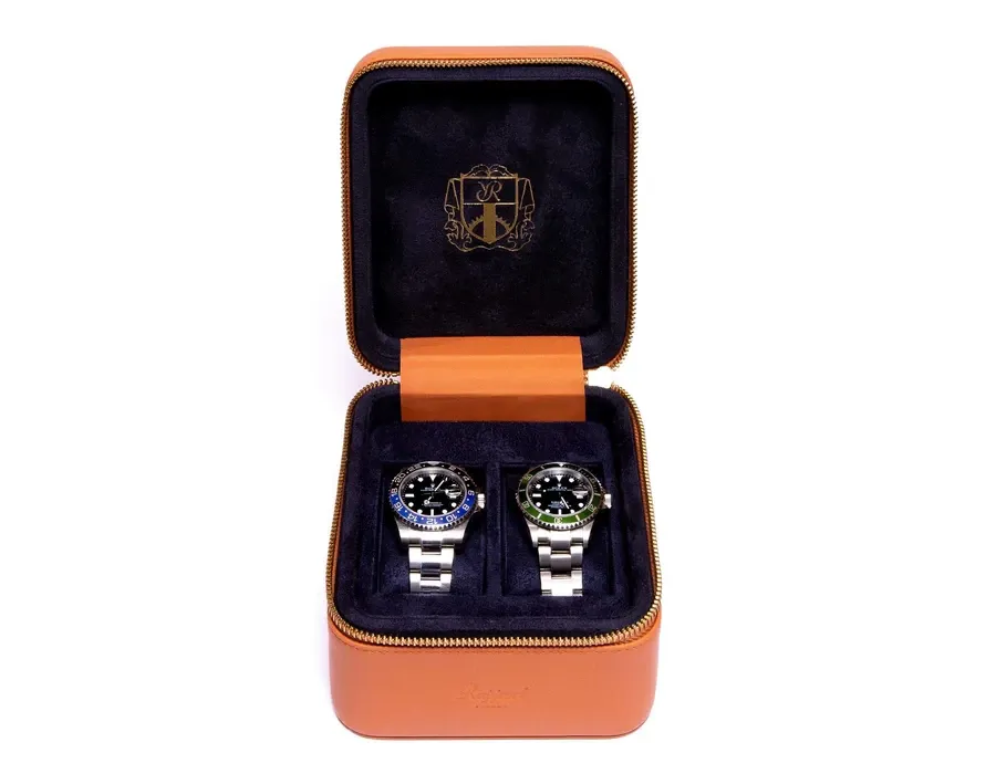 obrazek 2 Podróżne skórzane etui na dwa zegarki od angielskiego producenta