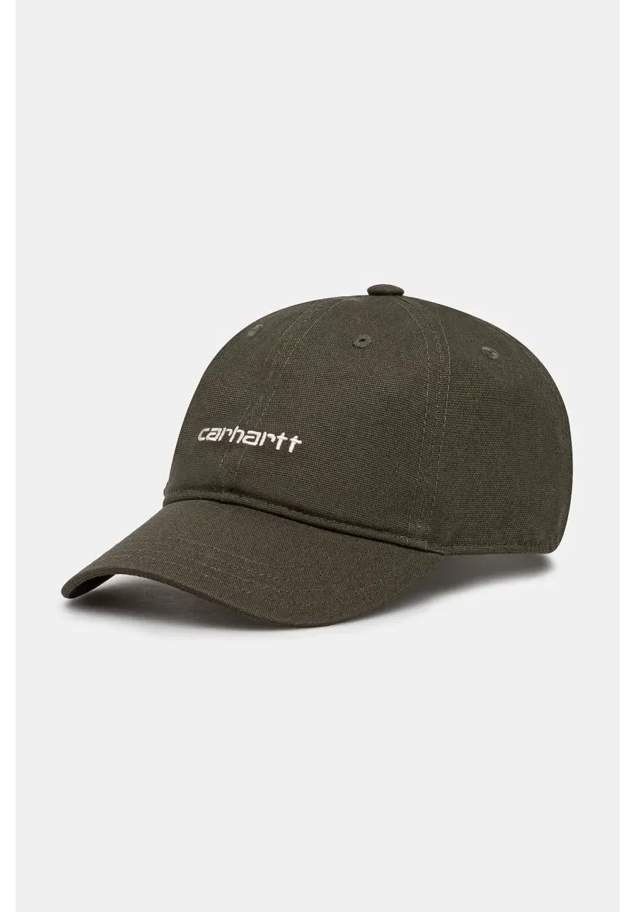 obrazek 1 Carhartt WIP czapka z daszkiem bawełniana Canvas Script Cap kolor zielony z aplikacją I028876.2QHXX