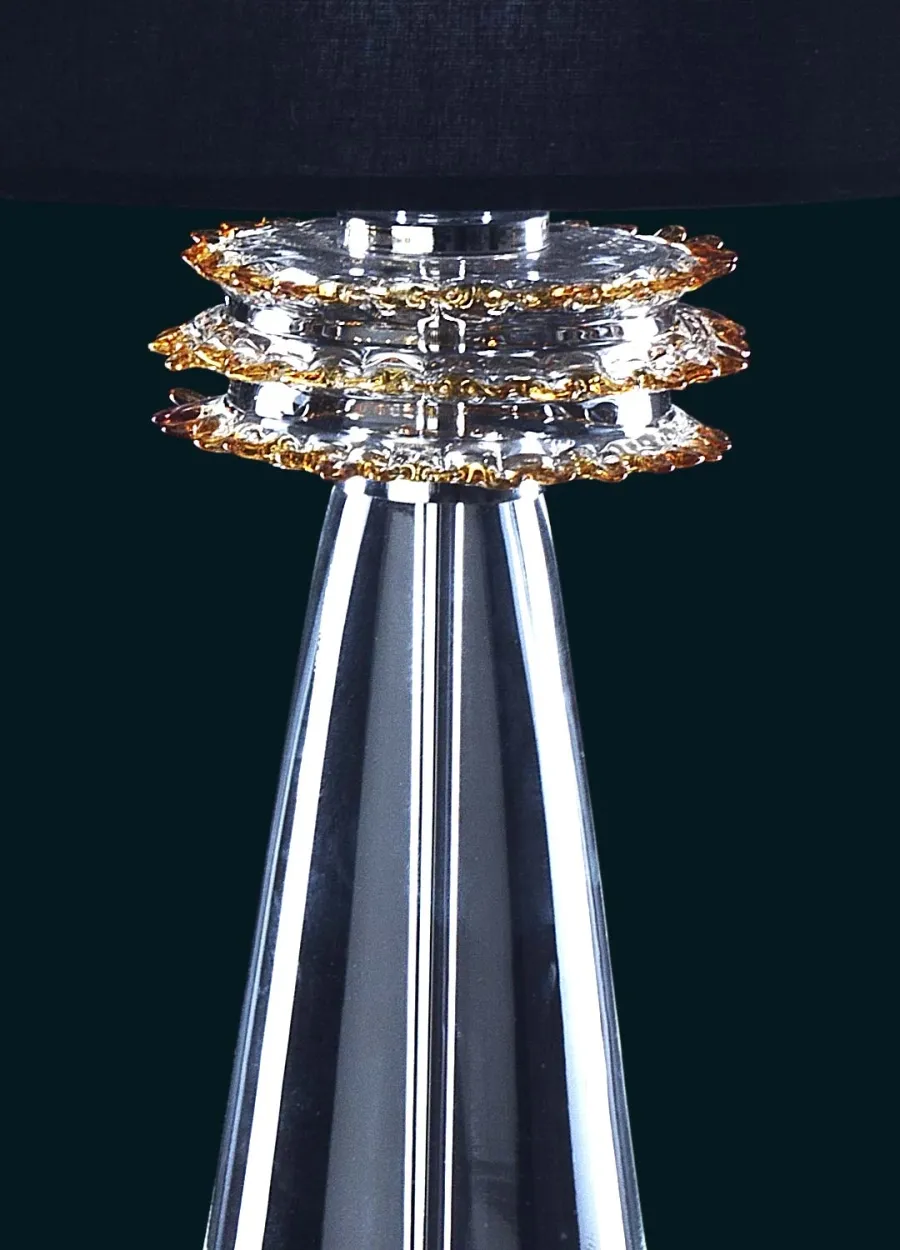 obrazek 2 Elegancka duża lampa stołowa ze szkła Murano zdobiona bursztynem