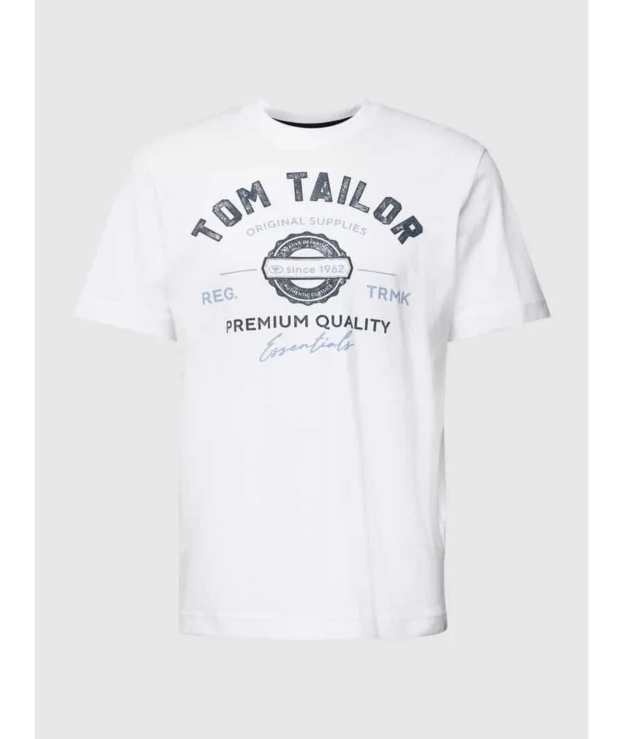 obrazek 1 T-shirt o kroju regular fit z czystej bawełny z nadrukiem z logo