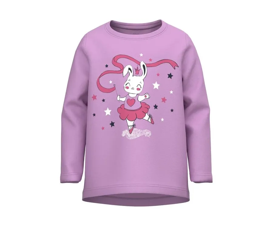 obrazek 1 NAME IT Bluzka 13218927 Fioletowy Relaxed Fit
