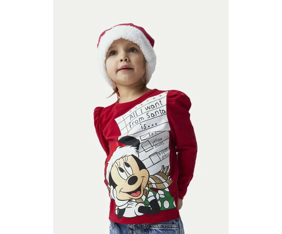 obrazek 1 NAME IT Bluzka Minnie 13234183 Czerwony Regular Fit