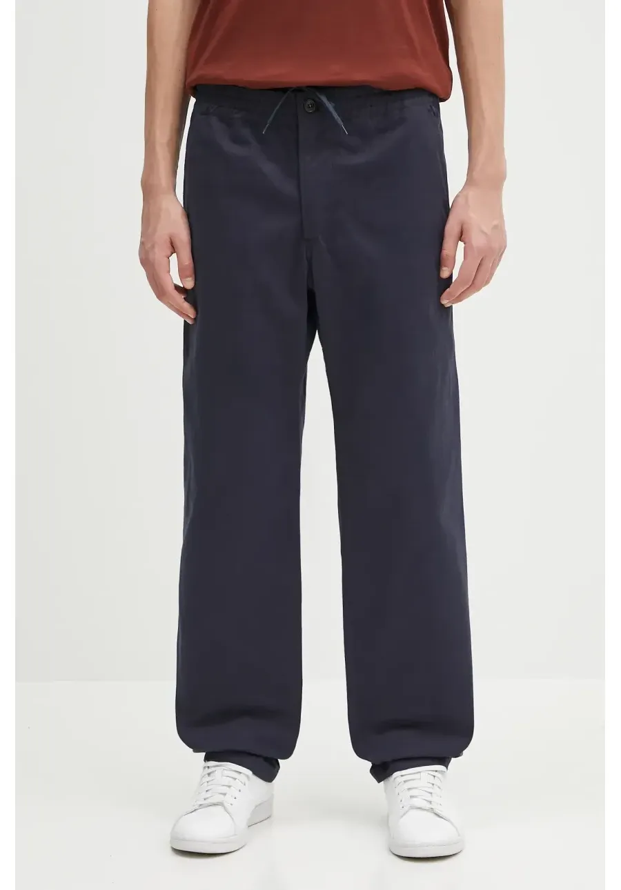 obrazek 1 A.P.C. spodnie bawełniane pantalon chuck kolor granatowy proste COGEW.H08408
