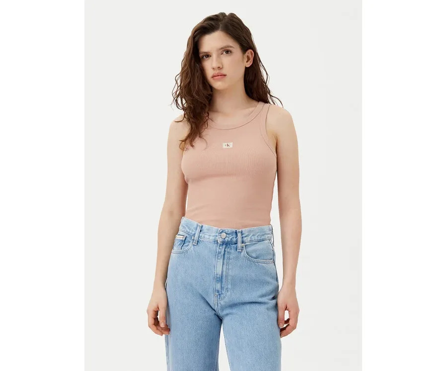 obrazek 1 Calvin Klein Jeans Top J20J224762 Beżowy Slim Fit