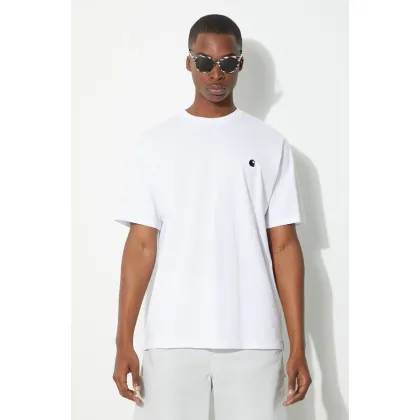 Zdjęcie Carhartt WIP t-shirt bawełniany S/S Madison męski kolor biały gładki I033000.00AXX