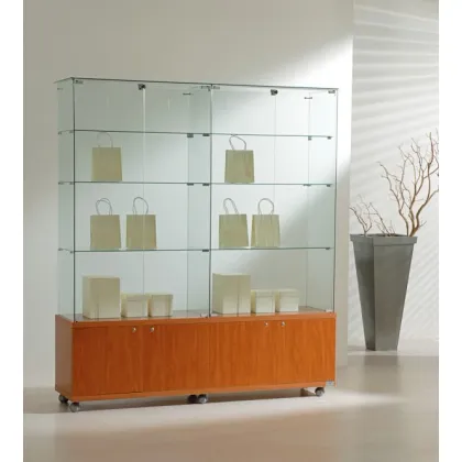 Picture Luxurious double display cabinet with base cabinets