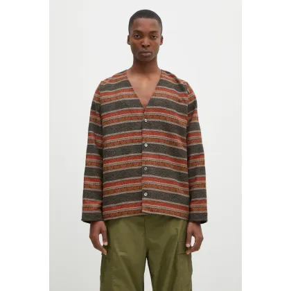 Zdjęcie Needles kardigan z domieszką wełny Cardigan Jacket kolor zielony PU125