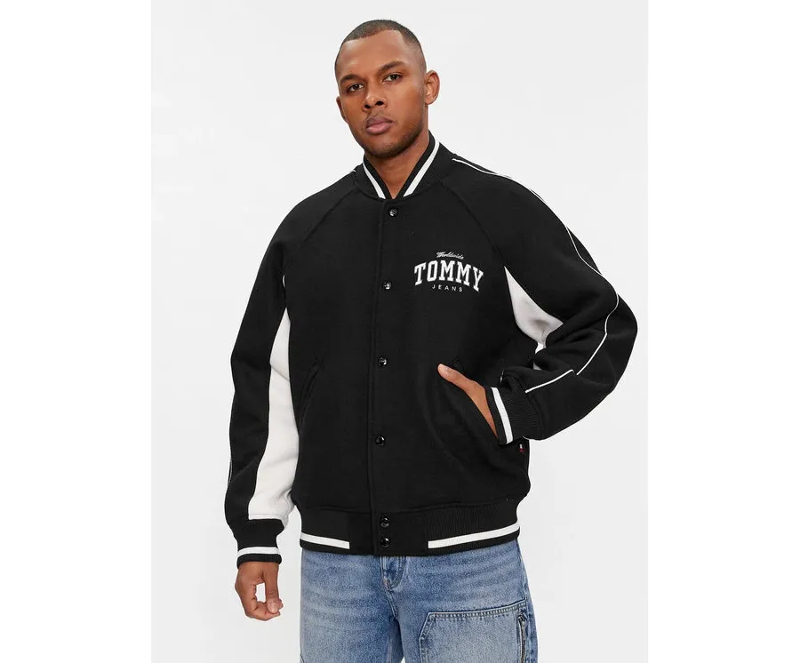 obrazek 1 Tommy Jeans Kurtka bomber Tjm Wool Varsity Bomber DM0DM17884 Czarny Regular Fit